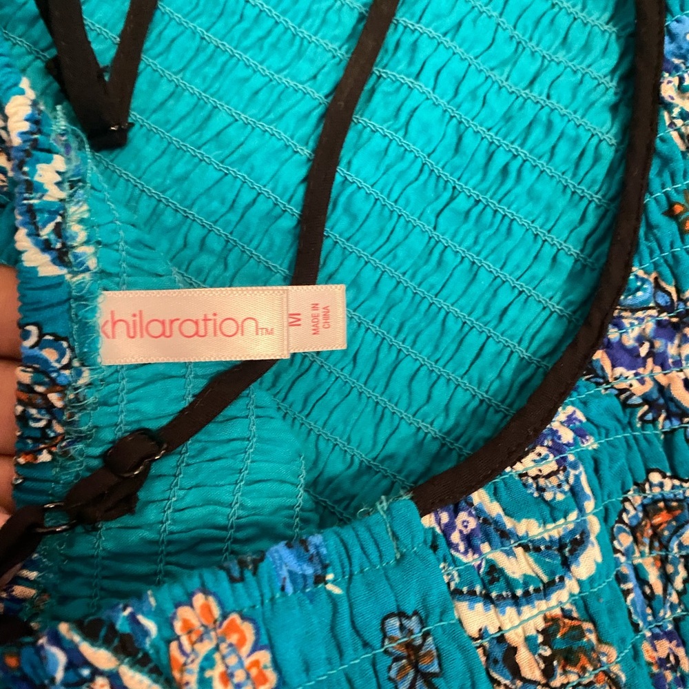 Teal flower pattern shirt - Picture 3 of 3